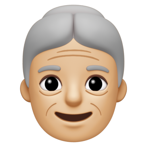 Emoji Cụ bà: màu da sáng trung bình 👵🏼 dạng 3D