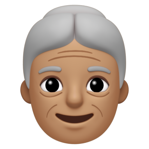 Emoji Cụ bà: màu da trung bình 👵🏽 dạng 3D