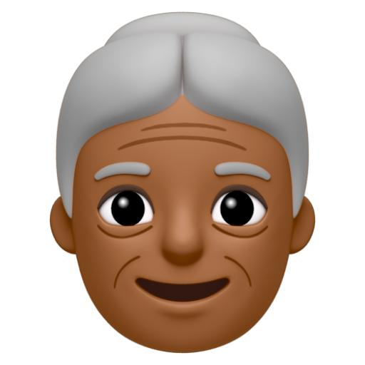 Emoji Cụ bà: màu da tối trung bình 👵🏾 dạng 3D