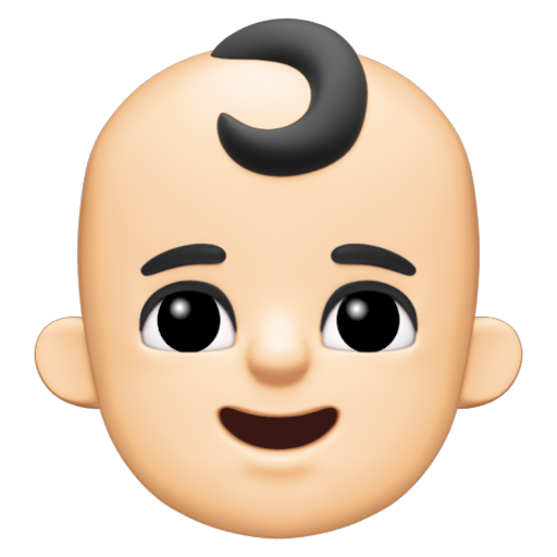 Emoji Trẻ con: màu da sáng 👶🏻 dạng 3D