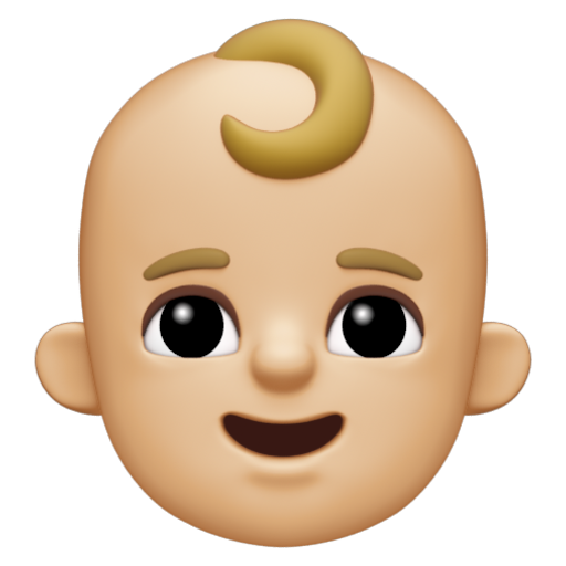 Emoji Trẻ con: màu da sáng trung bình 👶🏼 dạng 3D