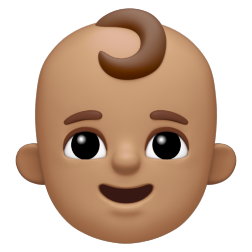 Emoji Trẻ con: màu da trung bình 👶🏽 dạng 3D