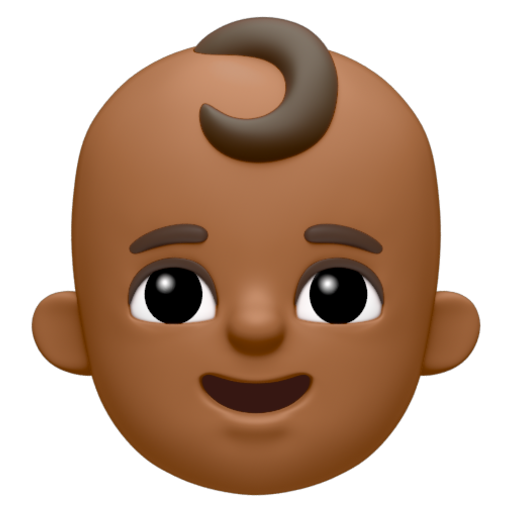 Emoji Trẻ con: màu da tối trung bình 👶🏾 dạng 3D