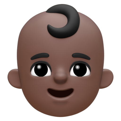 Emoji Trẻ con: màu da tối 👶🏿 dạng 3D