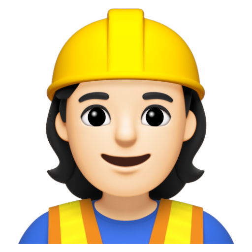 Emoji Công nhân xây dựng: màu da sáng 👷🏻 dạng 3D