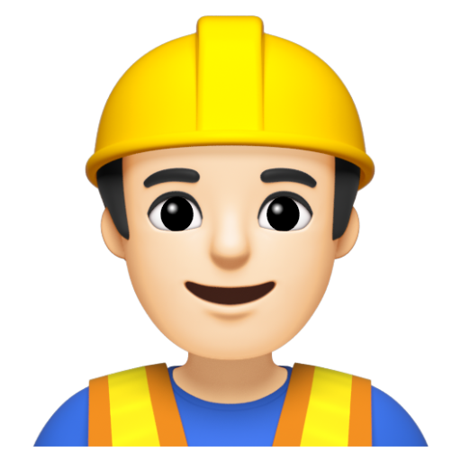 Emoji Công nhân xây dựng nam: màu da sáng 👷🏻‍♂ dạng 3D