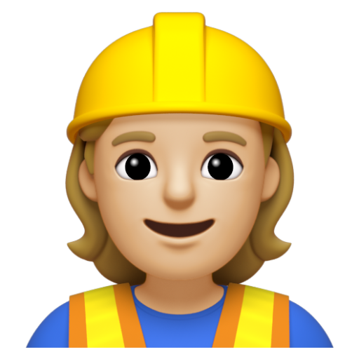 Emoji Công nhân xây dựng: màu da sáng trung bình 👷🏼 dạng 3D