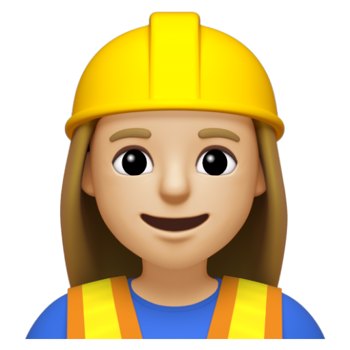 Emoji Công nhân xây dựng nữ: màu da sáng trung bình 👷🏼‍♀ dạng 3D