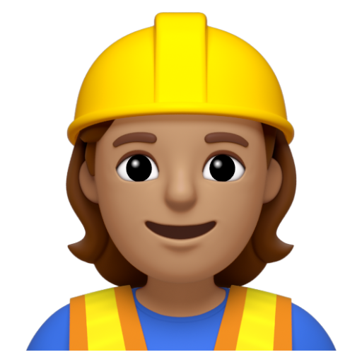 Emoji Công nhân xây dựng: màu da trung bình 👷🏽 dạng 3D