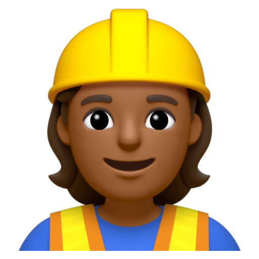 Emoji Công nhân xây dựng: màu da tối trung bình 👷🏾 dạng 3D