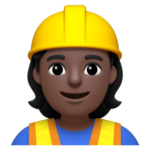 Emoji Công nhân xây dựng: màu da tối 👷🏿 dạng 3D