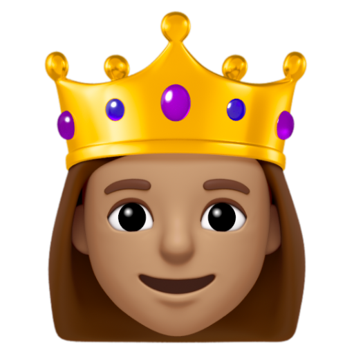 Emoji Công chúa: màu da trung bình 👸🏽 dạng 3D