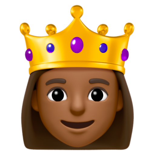 Emoji Công chúa: màu da tối trung bình 👸🏾 dạng 3D