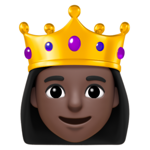 Emoji Công chúa: màu da tối 👸🏿 dạng 3D