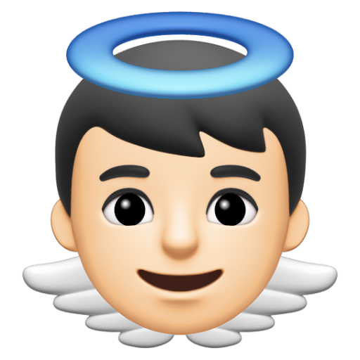 Emoji Thiên thần nhỏ: màu da sáng 👼🏻 dạng 3D