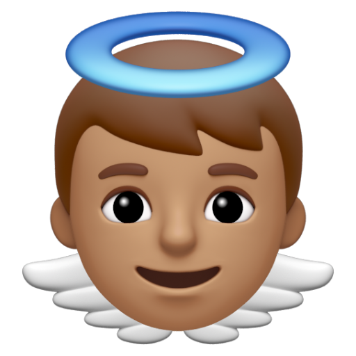 Emoji Thiên thần nhỏ: màu da trung bình 👼🏽 dạng 3D