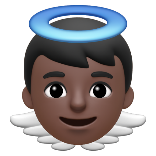 Emoji Thiên thần nhỏ: màu da tối 👼🏿 dạng 3D