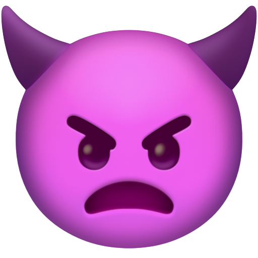 Emoji Mặt giận giữ có sừng 👿 dạng 3D