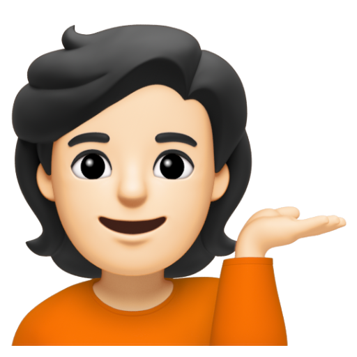 Emoji Người ra hiệu trợ giúp: màu da sáng 💁🏻 dạng 3D