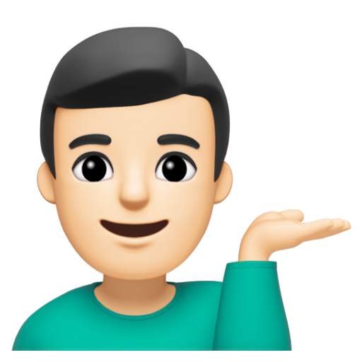 Emoji Người đàn ông ra hiệu trợ giúp: màu da sáng 💁🏻‍♂ dạng 3D