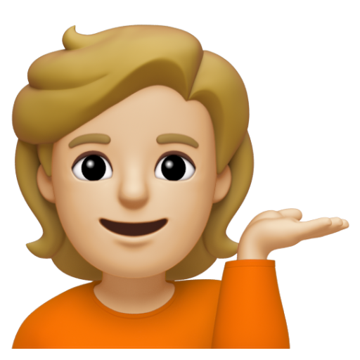 Emoji Người ra hiệu trợ giúp: màu da sáng trung bình 💁🏼 dạng 3D