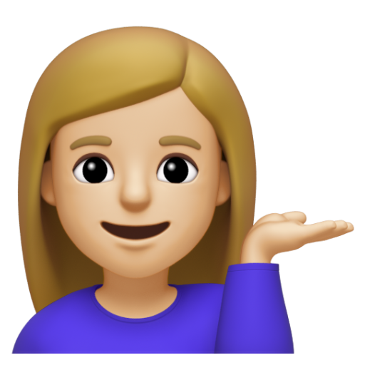 Emoji Người phụ nữ ra hiệu trợ giúp: màu da sáng trung bình 💁🏼‍♀ dạng 3D