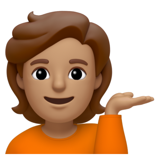 Emoji Người ra hiệu trợ giúp: màu da trung bình 💁🏽 dạng 3D