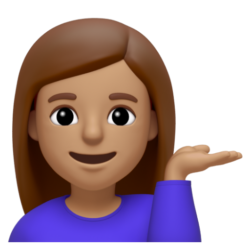 Emoji Người phụ nữ ra hiệu trợ giúp: màu da trung bình 💁🏽‍♀ dạng 3D