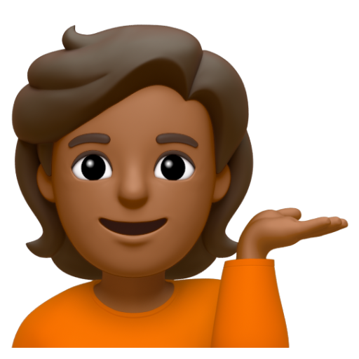 Emoji Người ra hiệu trợ giúp: màu da tối trung bình 💁🏾 dạng 3D