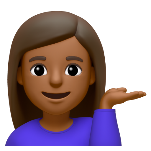 Emoji Người phụ nữ ra hiệu trợ giúp: màu da tối trung bình 💁🏾‍♀ dạng 3D