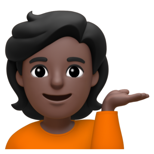 Emoji Người ra hiệu trợ giúp: màu da tối 💁🏿 dạng 3D