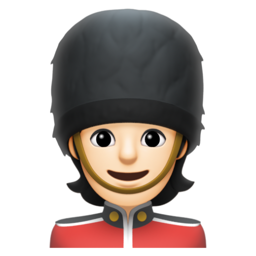 Emoji Bảo vệ: màu da sáng 💂🏻 dạng 3D