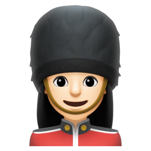 Emoji Bảo vệ nữ: màu da sáng 💂🏻‍♀ dạng 3D