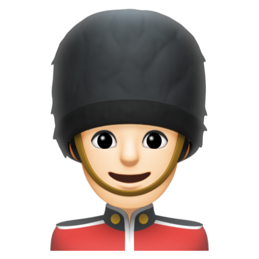 Emoji Bảo vệ nam: màu da sáng 💂🏻‍♂ dạng 3D