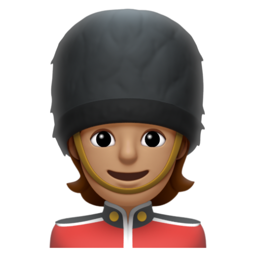 Emoji Bảo vệ: màu da trung bình 💂🏽 dạng 3D