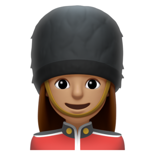 Emoji Bảo vệ nữ: màu da trung bình 💂🏽‍♀ dạng 3D