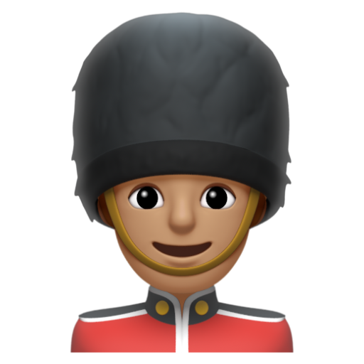 Emoji Bảo vệ nam: màu da trung bình 💂🏽‍♂ dạng 3D