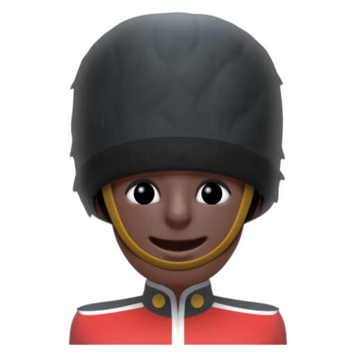 Emoji Bảo vệ nam: màu da tối 💂🏿‍♂ dạng 3D