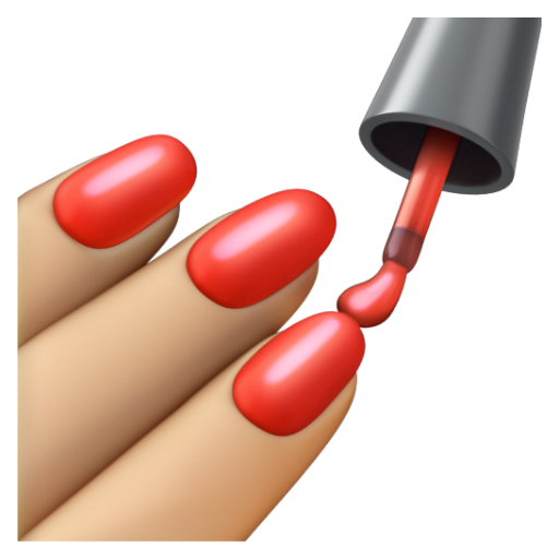 Emoji Sơn móng tay: màu da sáng trung bình 💅🏼 dạng 3D