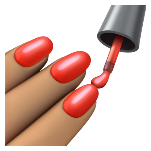 Emoji Sơn móng tay: màu da trung bình 💅🏽 dạng 3D