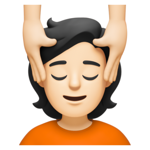 Emoji Người được xoa bóp mặt: màu da sáng 💆🏻 dạng 3D