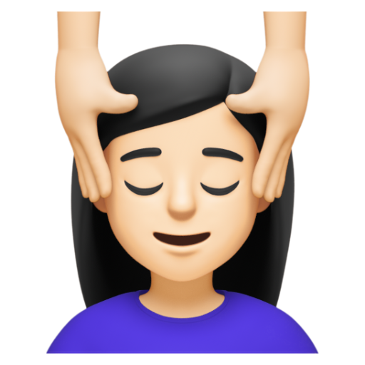 Emoji Người phụ nữ được xoa bóp mặt: màu da sáng 💆🏻‍♀ dạng 3D