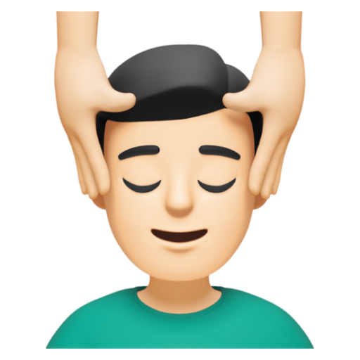 Emoji Người đàn ông được xoa bóp mặt: màu da sáng 💆🏻‍♂ dạng 3D