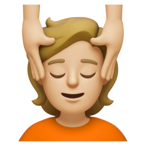 Emoji Người được xoa bóp mặt: màu da sáng trung bình 💆🏼 dạng 3D