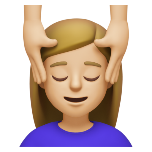 Emoji Người phụ nữ được xoa bóp mặt: màu da sáng trung bình 💆🏼‍♀ dạng 3D