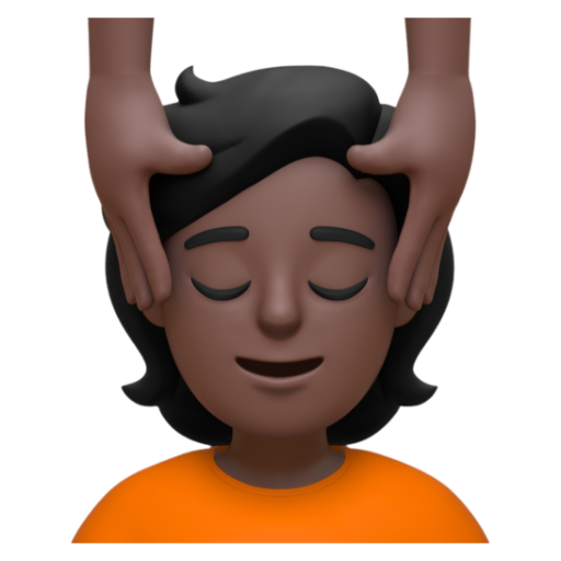 Emoji Người được xoa bóp mặt: màu da tối 💆🏿 dạng 3D