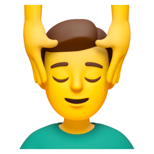 Emoji Người đàn ông được xoa bóp mặt 💆‍♂ dạng 3D