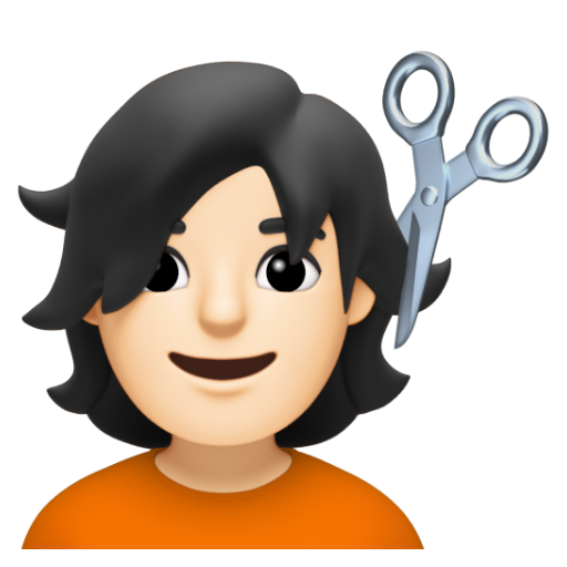 Emoji Người được cắt tóc: màu da sáng 💇🏻 dạng 3D