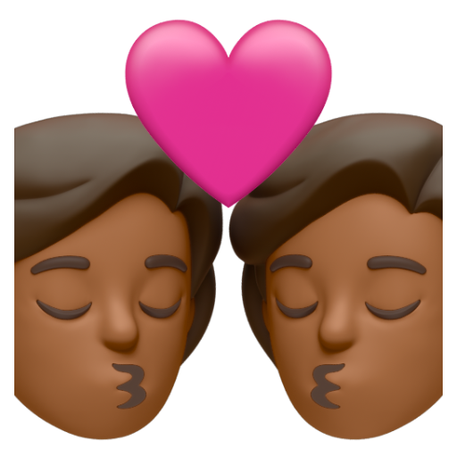 Emoji Nụ hôn: màu da tối trung bình 💏🏾 dạng 3D