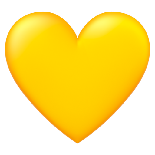 Emoji Trái tim màu vàng 💛 dạng 3D